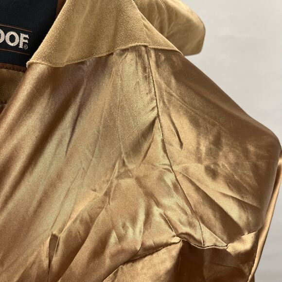 VTG WEATHERPROOF | Tan 90s Faux Suede Collard Bomber Jacket | Men's - Picture 14 of 14